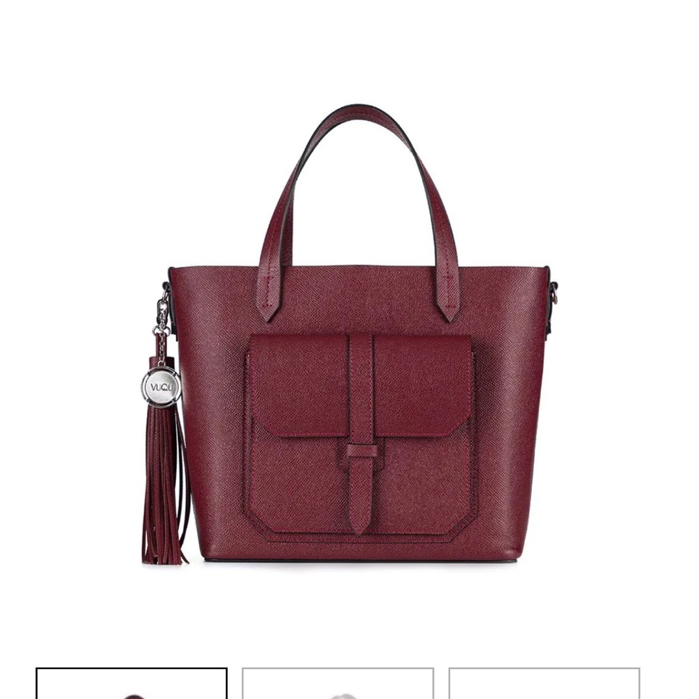 NWT Turkish Handmade Burgundy Tote Bag - Picture 3 of 7